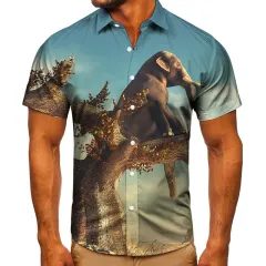 Short-sleeved Shirt Animal 3D Digital Printing Shirt Men's Top Shirt - Tta136Cs-2Xl - View 1