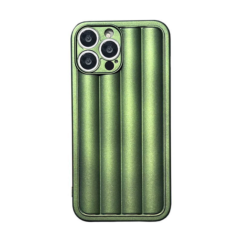 Down Striped Fluorescent Green Silicone Phone Case