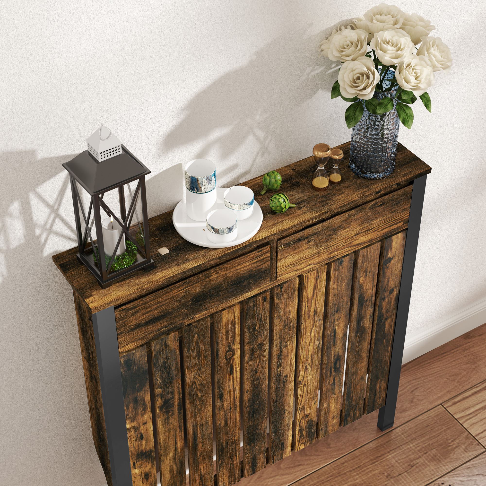 93 X 88.5 Cm Vintage Style Radiator Cover - Brown — image 10