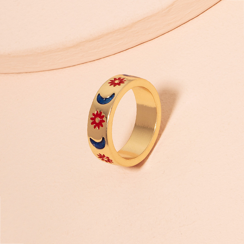 Net Red New Retro Fashion Moon Sun Ring Women