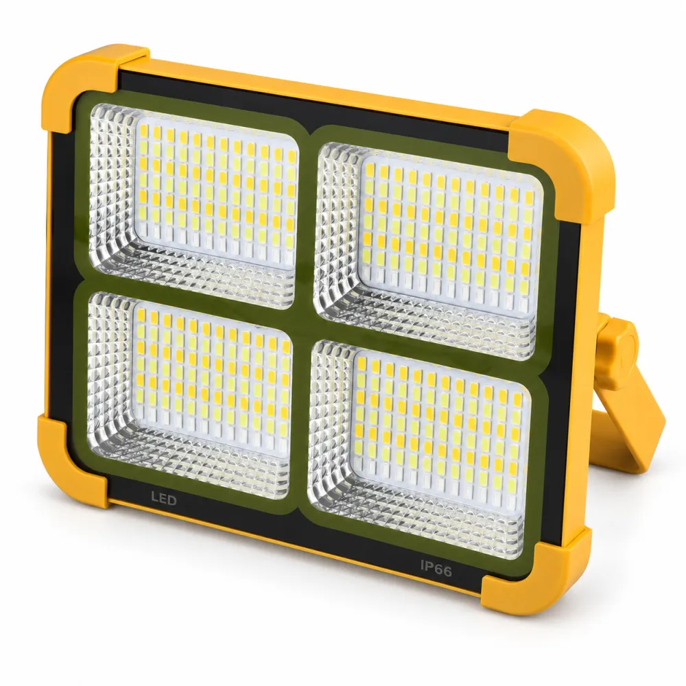 Solar Powered Rechargeable Battery Display Type C LED Flood Light W887A For Outdoor Security Lighting