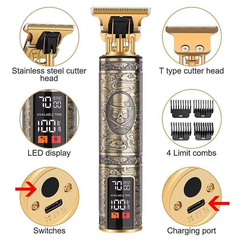Professional Mens Hair Clippers Shaver Trimmers Machine Cordless Beard Electric — foto 5