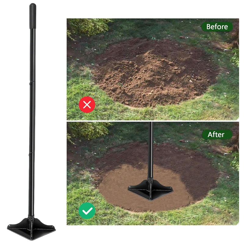 Steel Tamper With 122 Cm Handle 20x20cm Garden Rubber Grip For Laborsaving Uk — image 3
