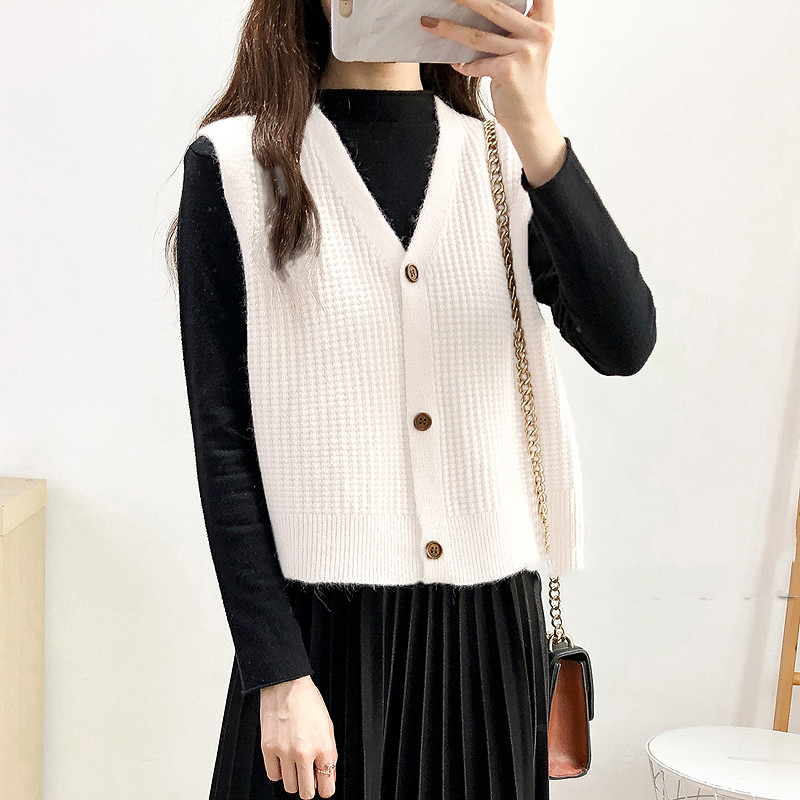 Title 11, Knitted Vest Cardigan Women Wear Loose Short Sl...