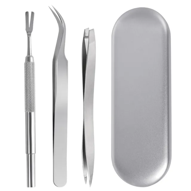 Stainless Steel Tick Clip Pet Dog Louse Clip 3 piece Set Cat Flea Tweezers Bug Catching Grate Clip Tool Silver - Shop at LoveMi
