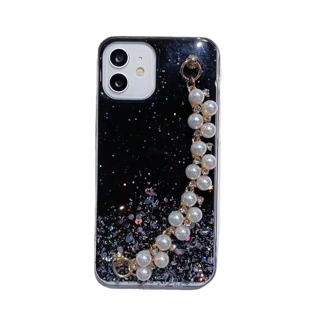 Pearl Bracelet Glue Dripping Starry Sky Mobile Phone Case