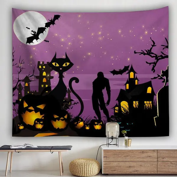 Purple Halloween Tapestry