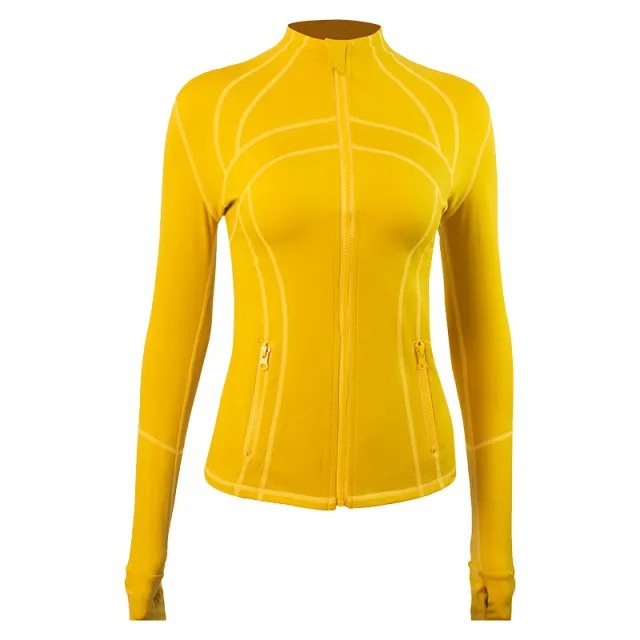 Reversible Brushed Yoga Clothes Ladies Jacket Turmeric - Shop at LoveMi