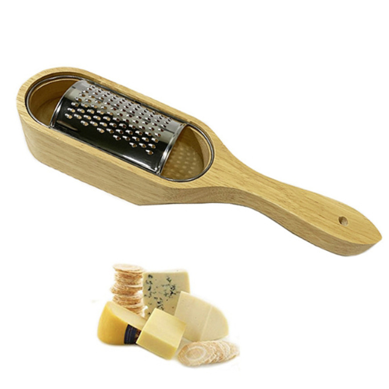 Title 3, Multifunctional Rubber Wood Cheese Grater for e...