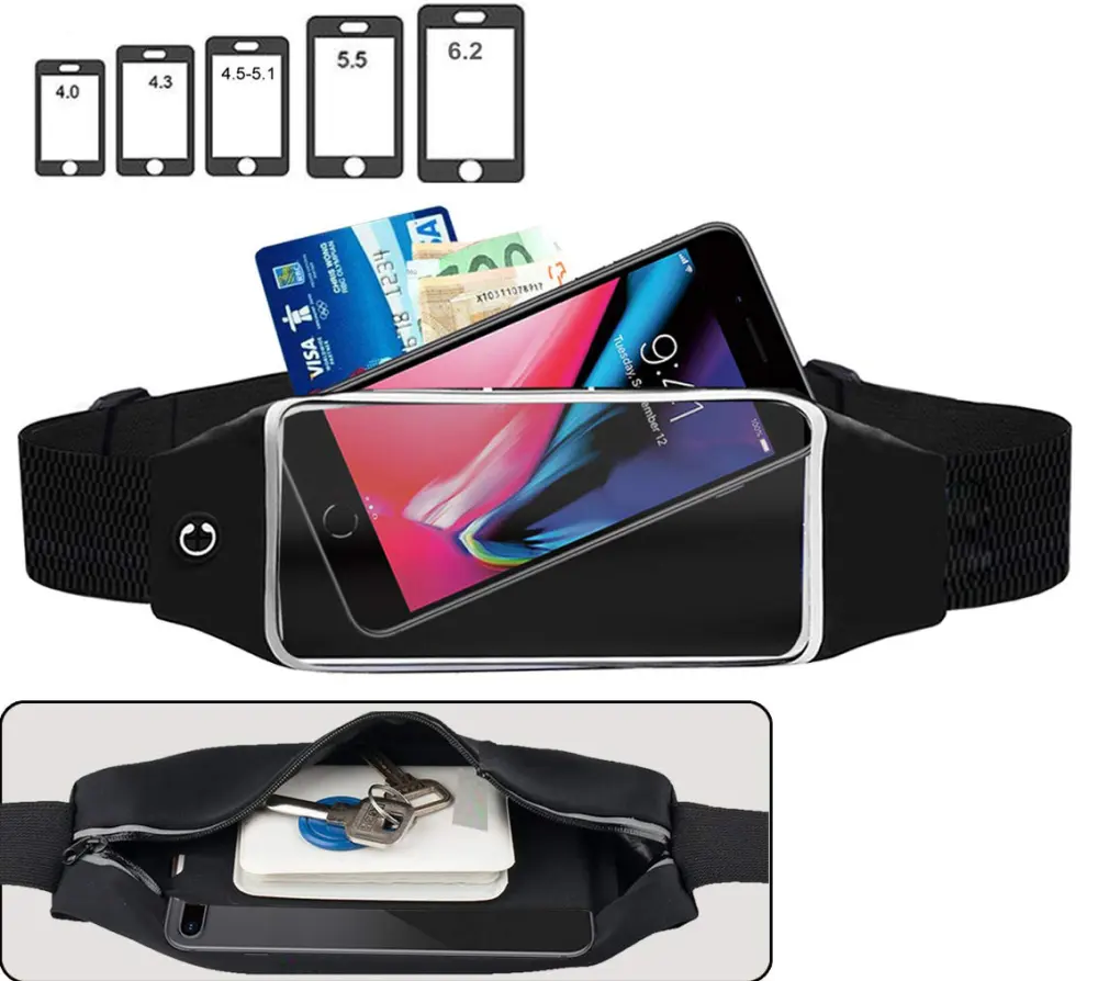 Touch Screen Clear Phone Waist Bag for Running Sports