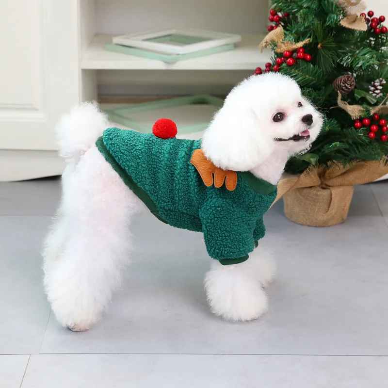 Teddy Small Dog Pet Clothing Winter - Fawn Two Leg Sweatshirtgreen