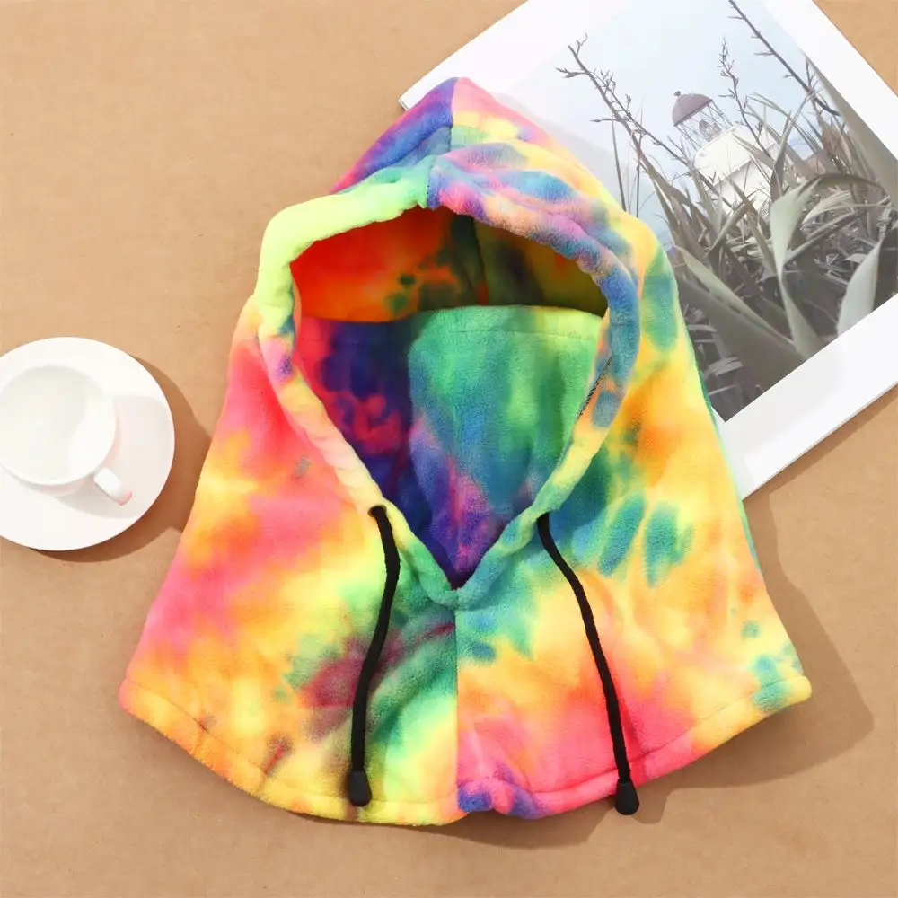 Thermal Hood Polar Fleece Tie-dye Face Mask