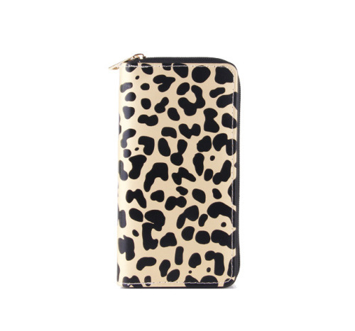 Cow Pattern Ladies Wallet PU Long Zipper