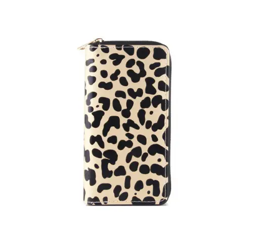 Cow Pattern Ladies Wallet PU Long Zipper