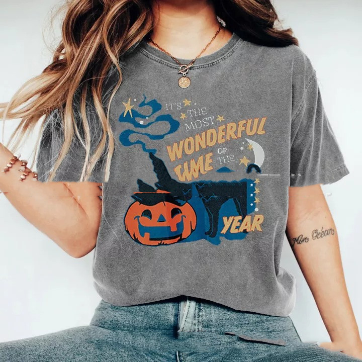 Title 6, Halloween Printed Loose Round Neck Summer T-shirt