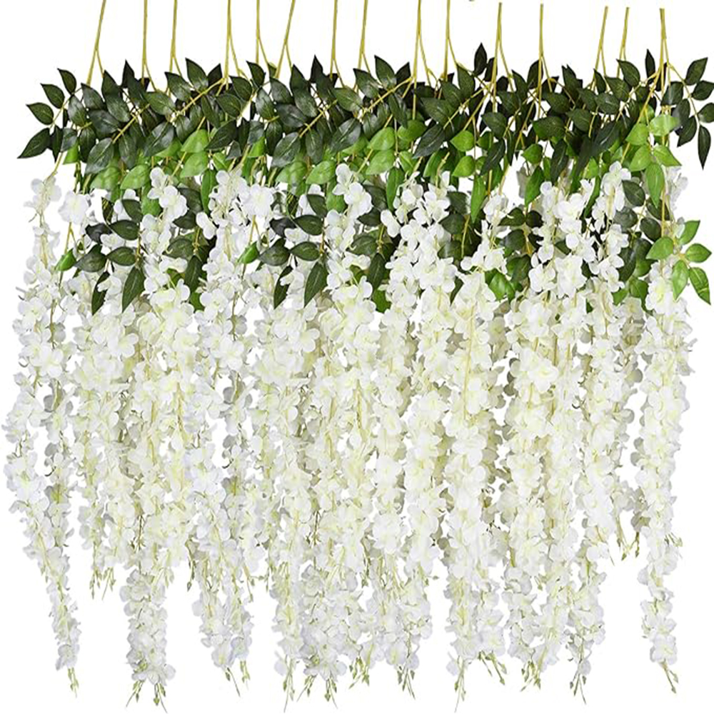 3.61 Ft Artificial Wisteria Flowers Vine Ratta Hanging Garland Silk Flowers String Garden Floral - W13525779