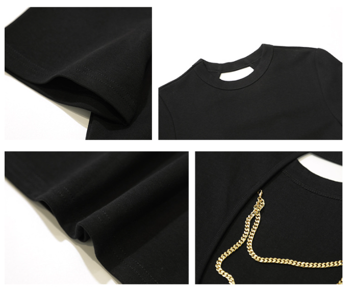 Casual Crew Neck Design  Back Short Sleeve Dress