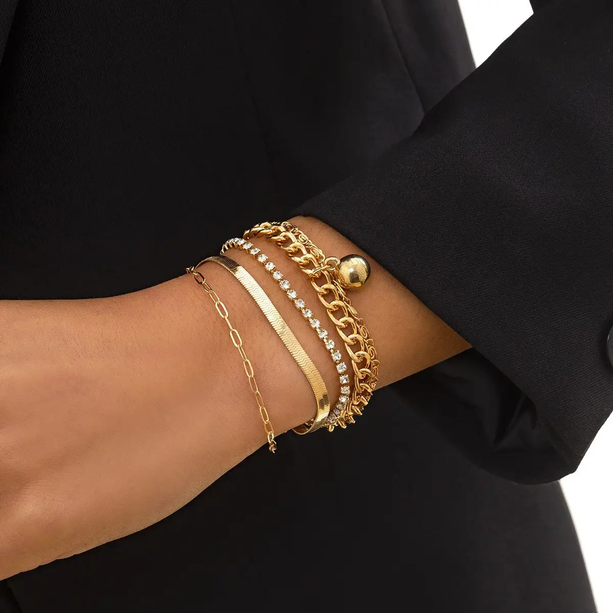 Personality Rhinestone Vintage Bracelet Set