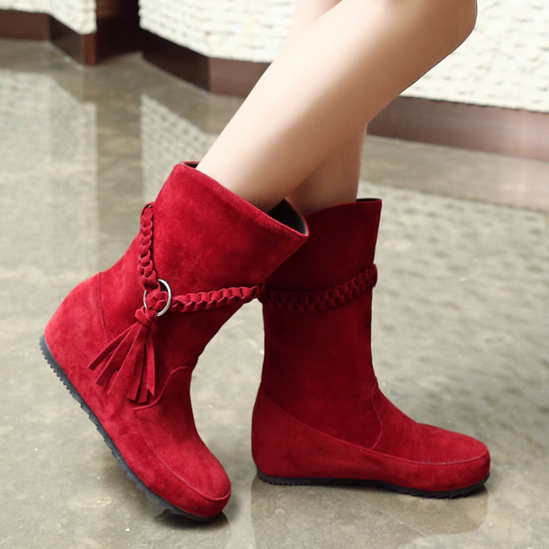 Short Low-heel Martin Boots In Nubuck Leather