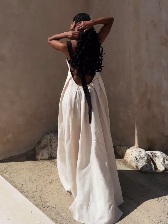 Two-Tone Bustier Maxi Dress, picture 5 of 6