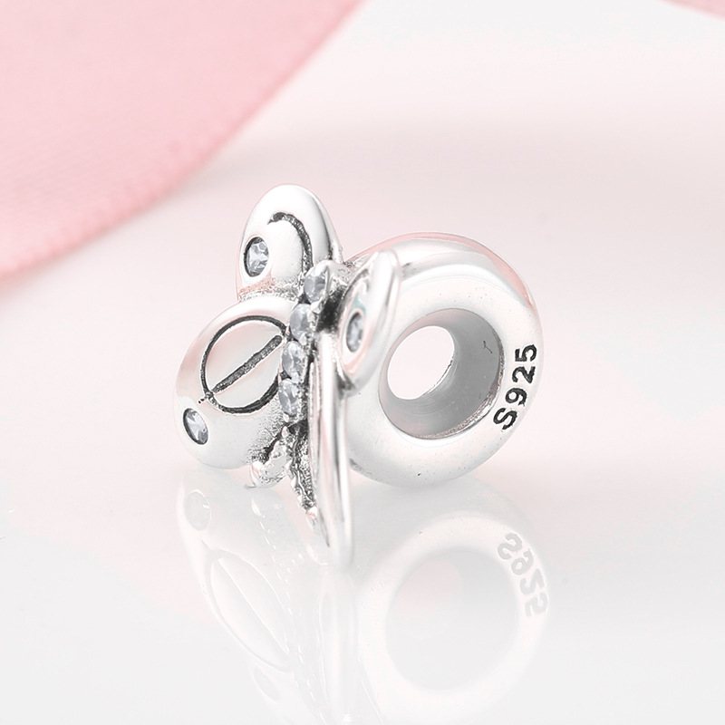 S925 Silver Plain Silver Spacer Beads Butterfly Winged