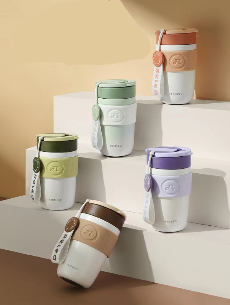 Ladies Accompanying Cup Girls Portable Stainless Steel Straw Water Cup Men