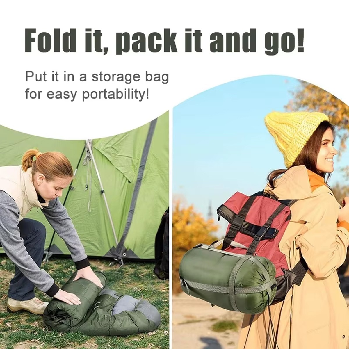 3-4 SEASON SINGLE SLEEPING BAGS CAMPING RECTANGULAR ENVELOPE ZIP UP KIDS AND GROWN-UPS