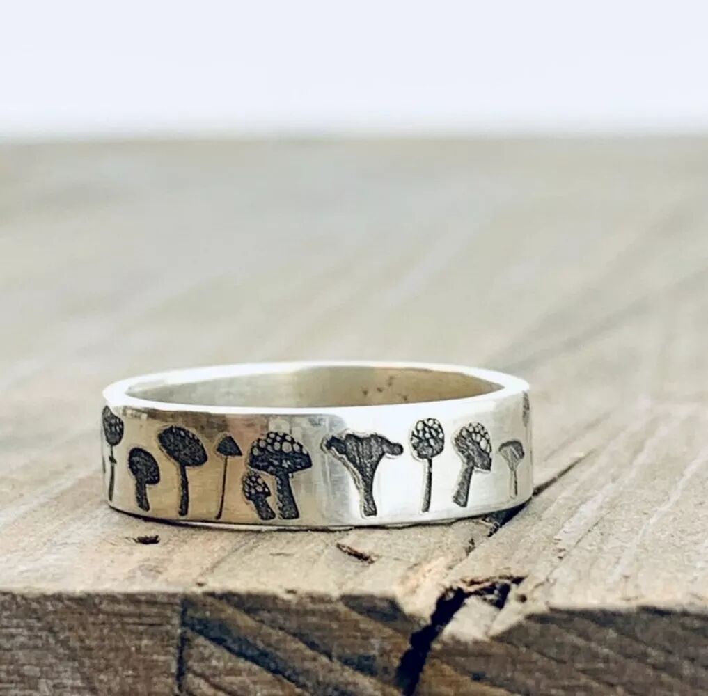 Mushroom Pattern Dandelion Retro Simple Ring