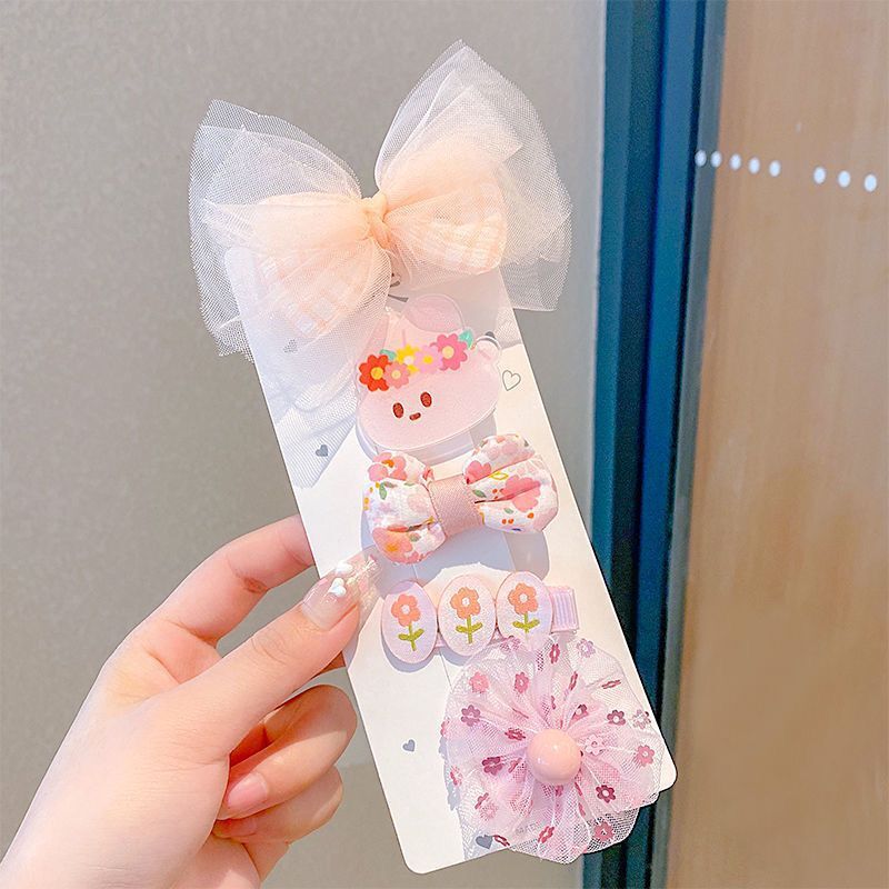 Princess Style Cute Girls Bow Hairpin Set