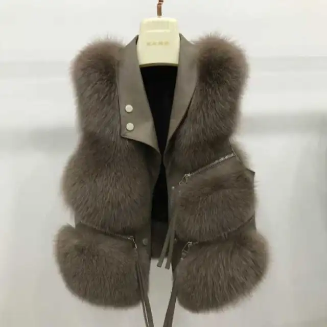 Women's Leather Vest Jacket Winter New Korean Version Camel - Shop at LoveMi