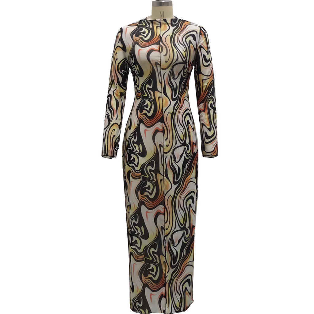 Pack Hip Skirt High Stretch Print Dress