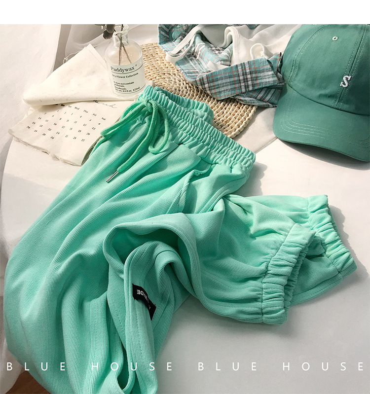 Fashion Candy Bright Color Loose Casual Harem Pants Ladies Sweatpants