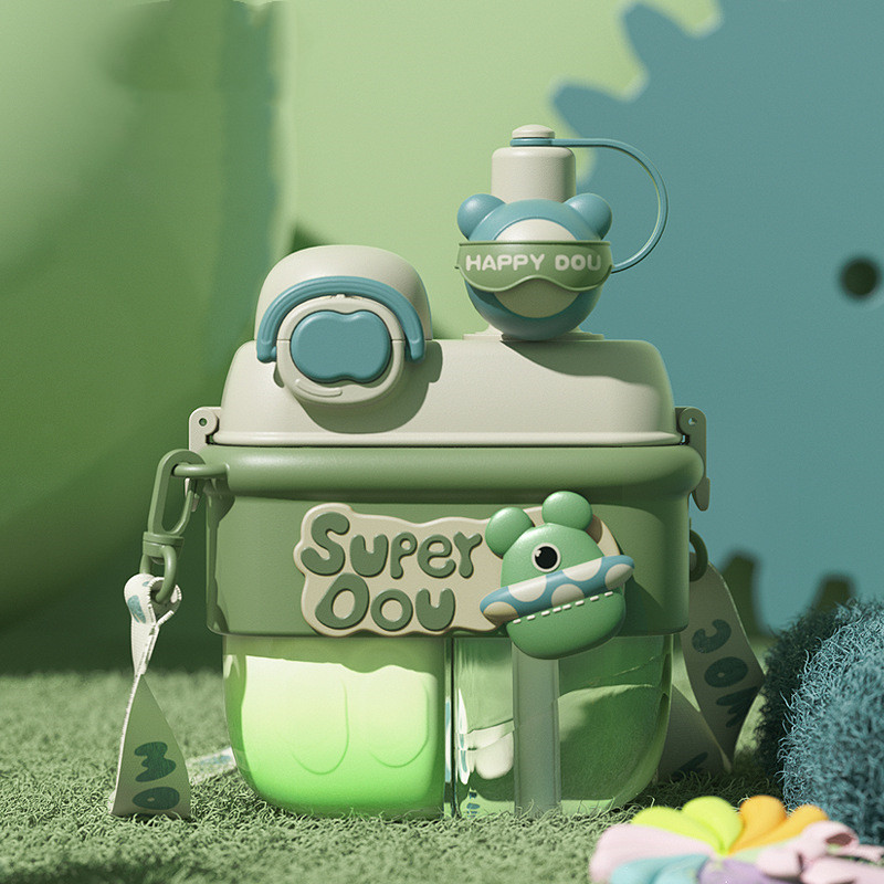 Double Drinking Plastic Cup With Rope Outdoor Portable - Image 2