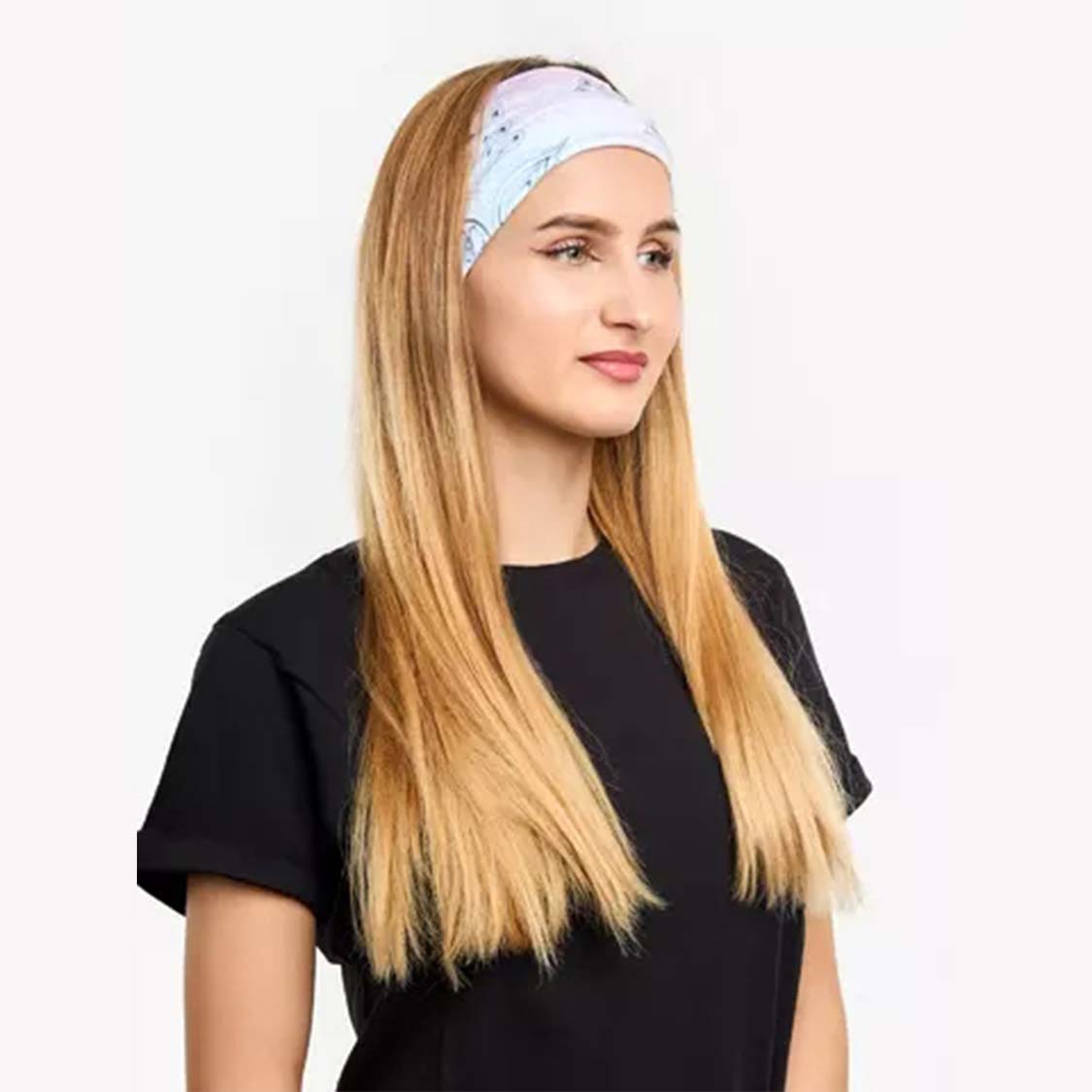 Hairband Ear Muffs Turban Running Headband (1pcs). Headband color: colorful Headband size:24*10cm Headband material: polyester Because of the small size, there is no problem to carry, will not feel itching or pressure, can be mounted on the head and ears.