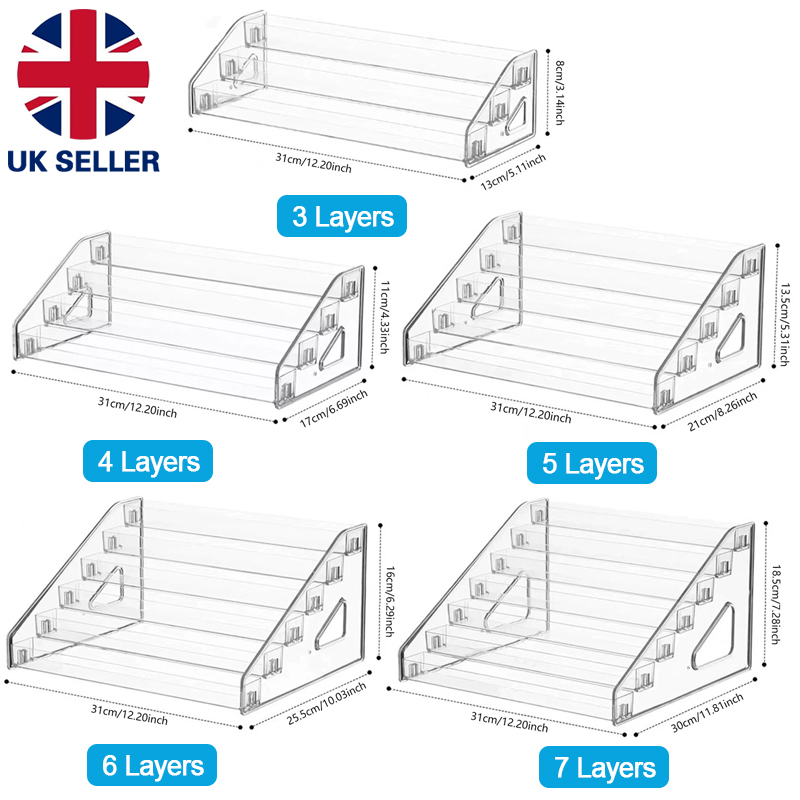 3-7 tier clear acrylic collector card display stand rack