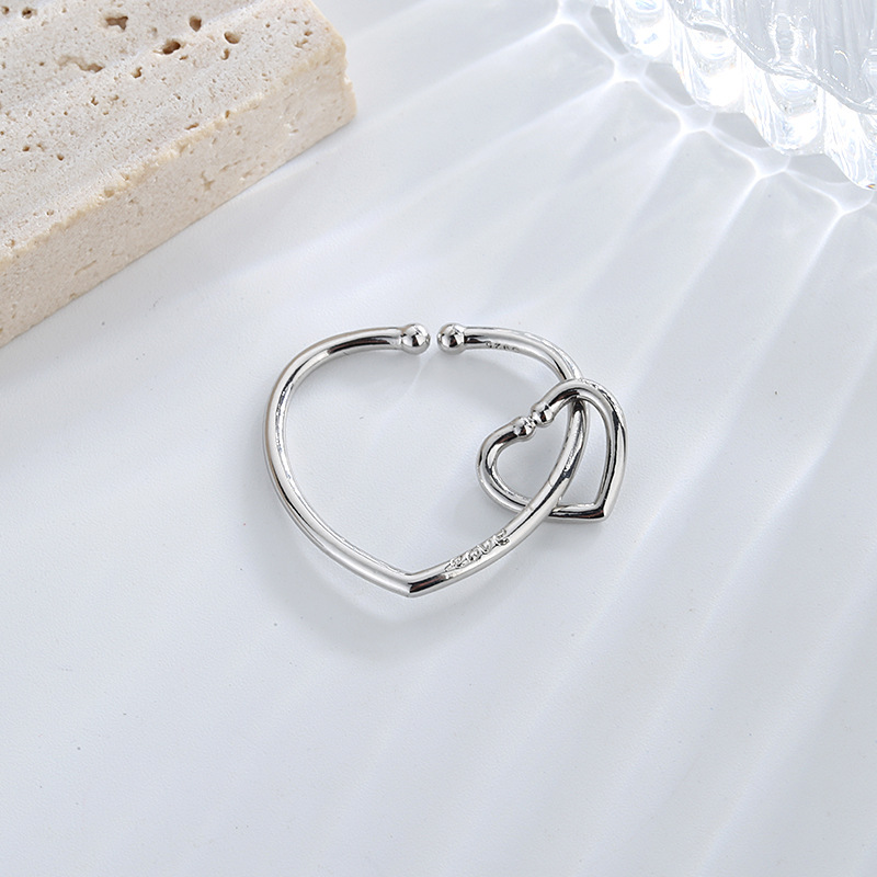 Personalized Fashion Japanese Style Light Luxury Texture Love Ring