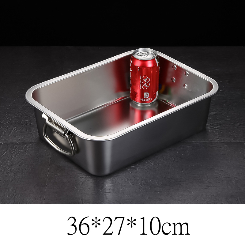 Title 3, Stainless Steel Flat-bottomed Rectangular Deepe...