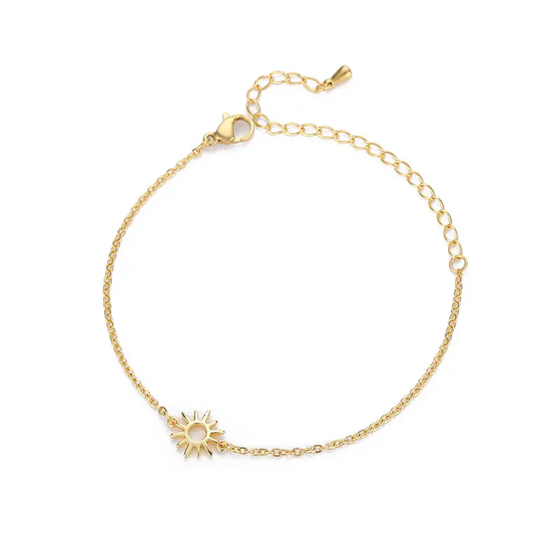 Hollow Gold Chain Stainless Steel Bracelet Star Pendant