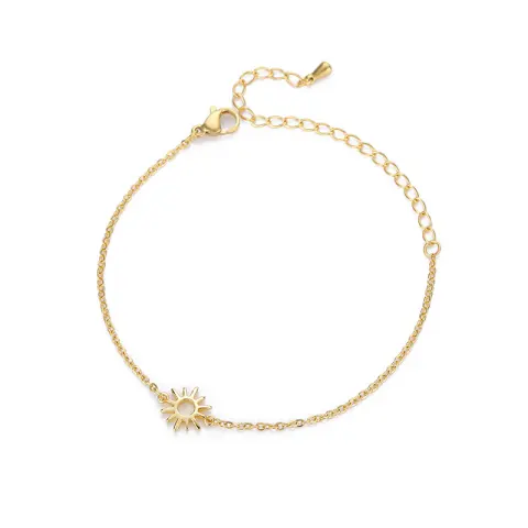 Hollow Gold Chain Stainless Steel Bracelet Star Pendant