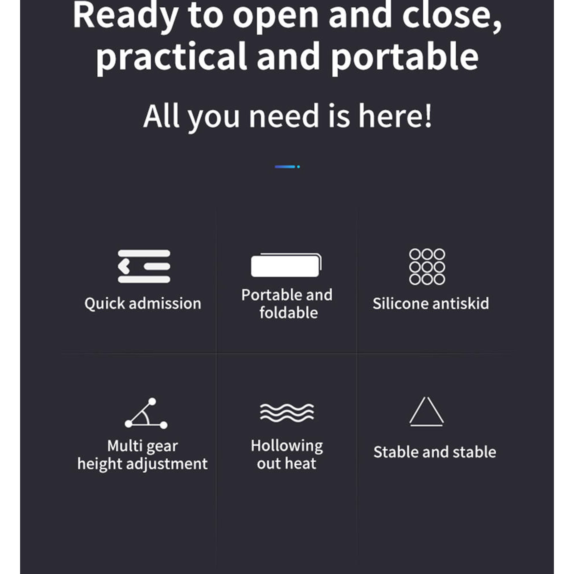 Регулируемая нескользящая подставка для ноутбука, опорный держатель, подставка, 6 передач, высота, охлаждающая подставка для ноутбука, портативная для планшетов 11-17 дюймов