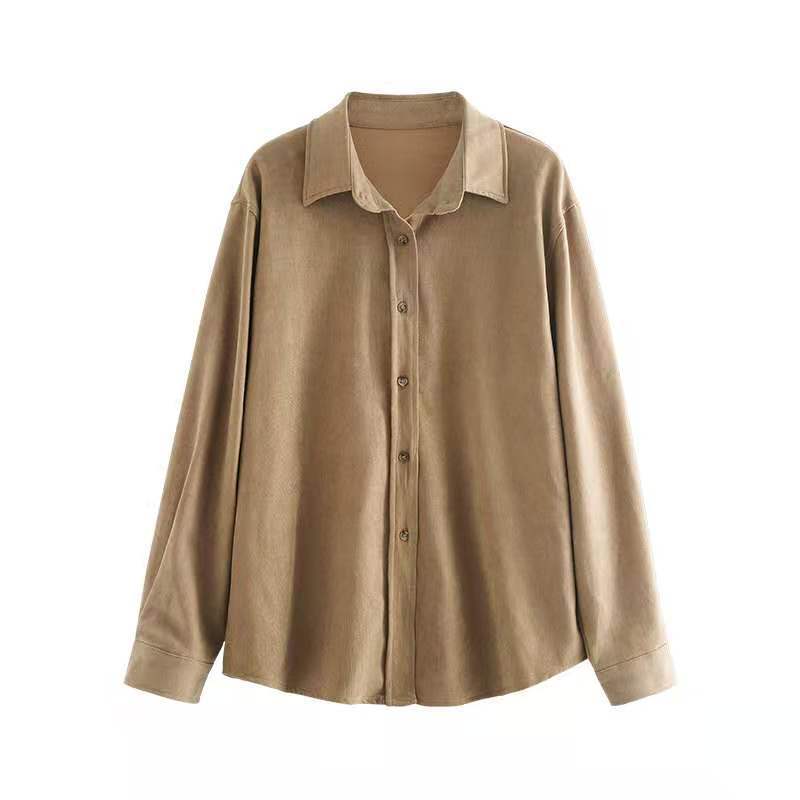 Title 4, Top Corduroy Temperament Retro Hong Kong-flavor...