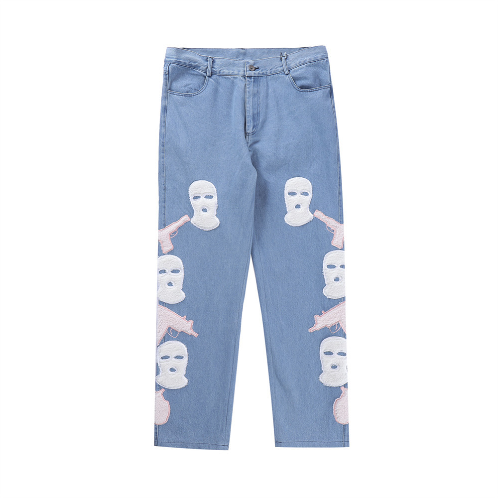 Title 3, Jeans gangster con maschera alla moda da uomo, ...