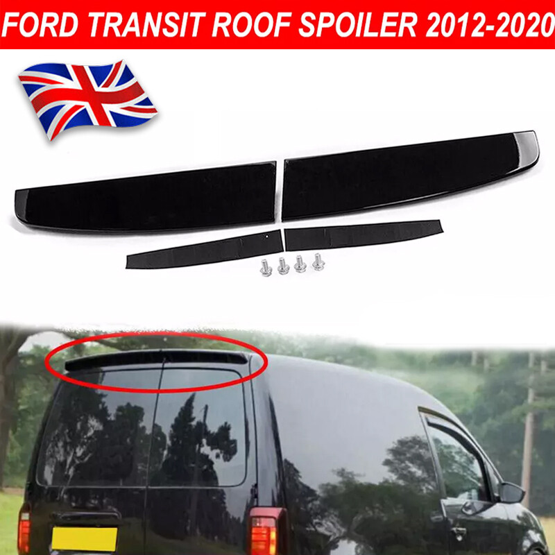 Gloss Black Rear Twin Barn Door Roof Spoiler FOR Ford Transit Custom — image 5