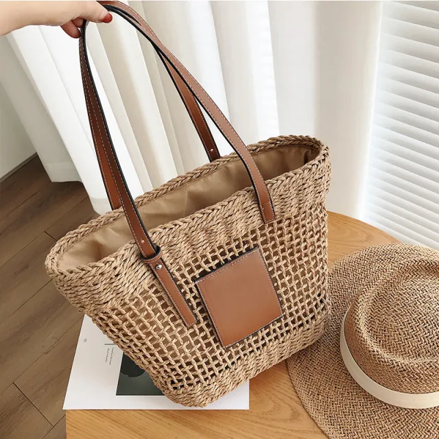Women's Summer Large Capacity Portable Shoulder Bag Khaki - Shop at LoveMi