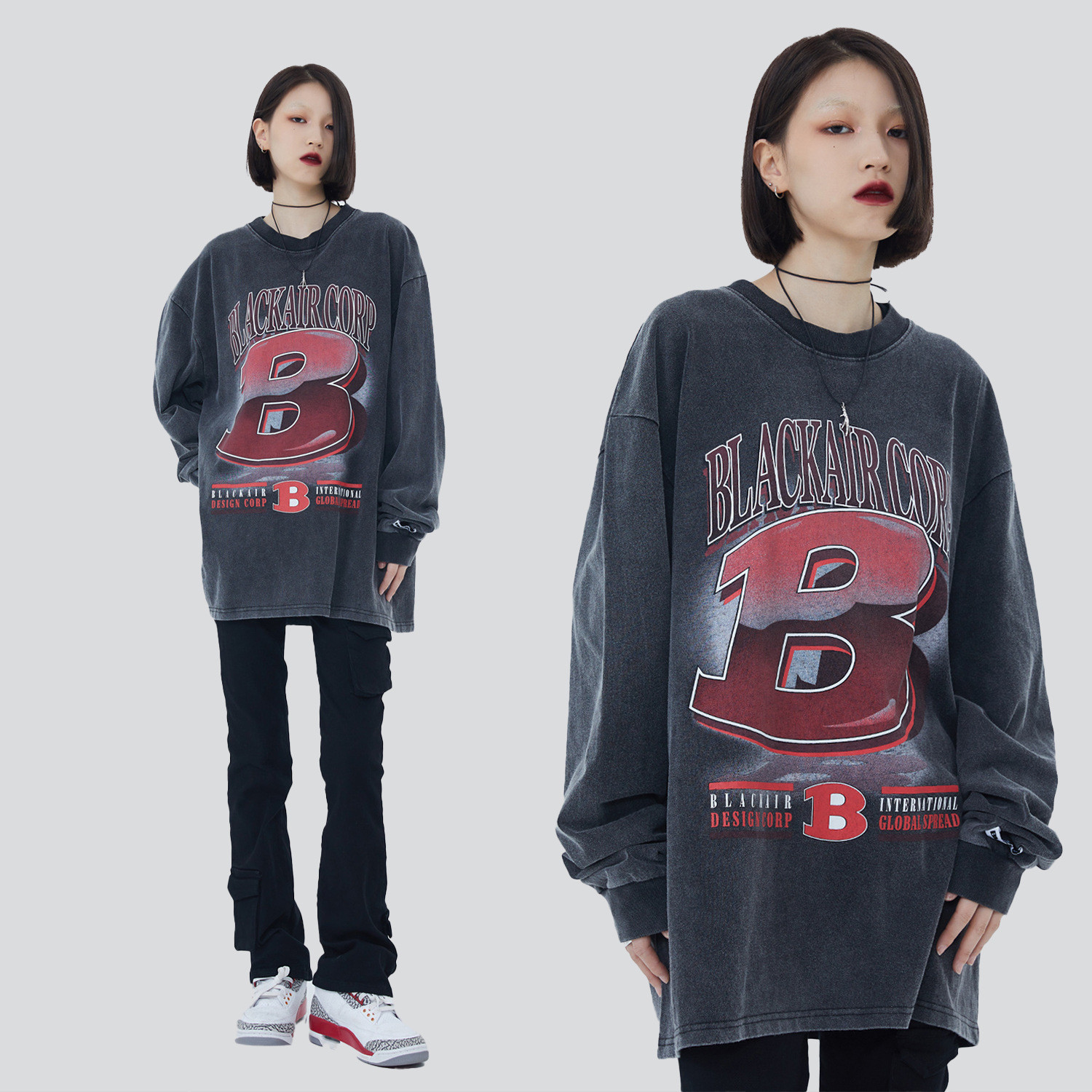 Vintage Street School Letters Print Washing