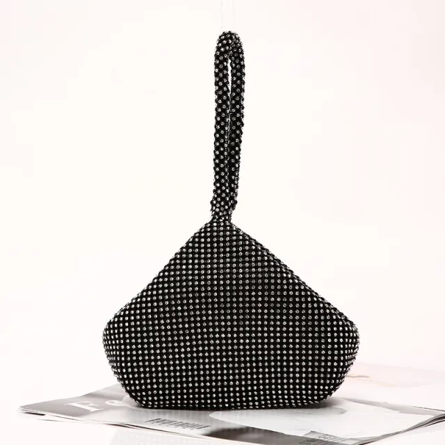 Diamond studded Banquet Women's Clutch Bag Fashion Soft Bag Black - Shop at LoveMi