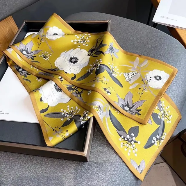 Headband Narrow Strip Neck Protector Scarf Scarf Streamer Yellow - Shop at LoveMi