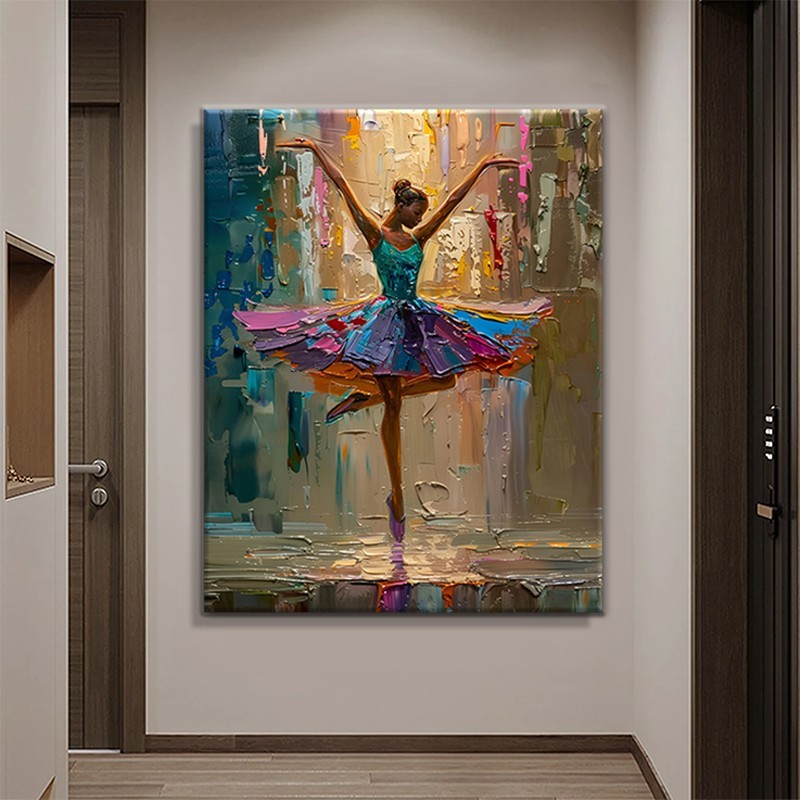 Hand-Painted Oil Paintings On Canvas Abstract Dance Girl Painting Wall Picture For Living Room Home Decor Art No Framed