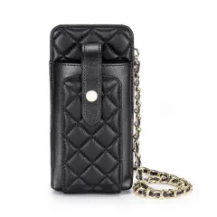 Sheepskin Mini Small Bag Xiaoxiang Lingge Vertical Mobile Phone Bag - Black - View 1