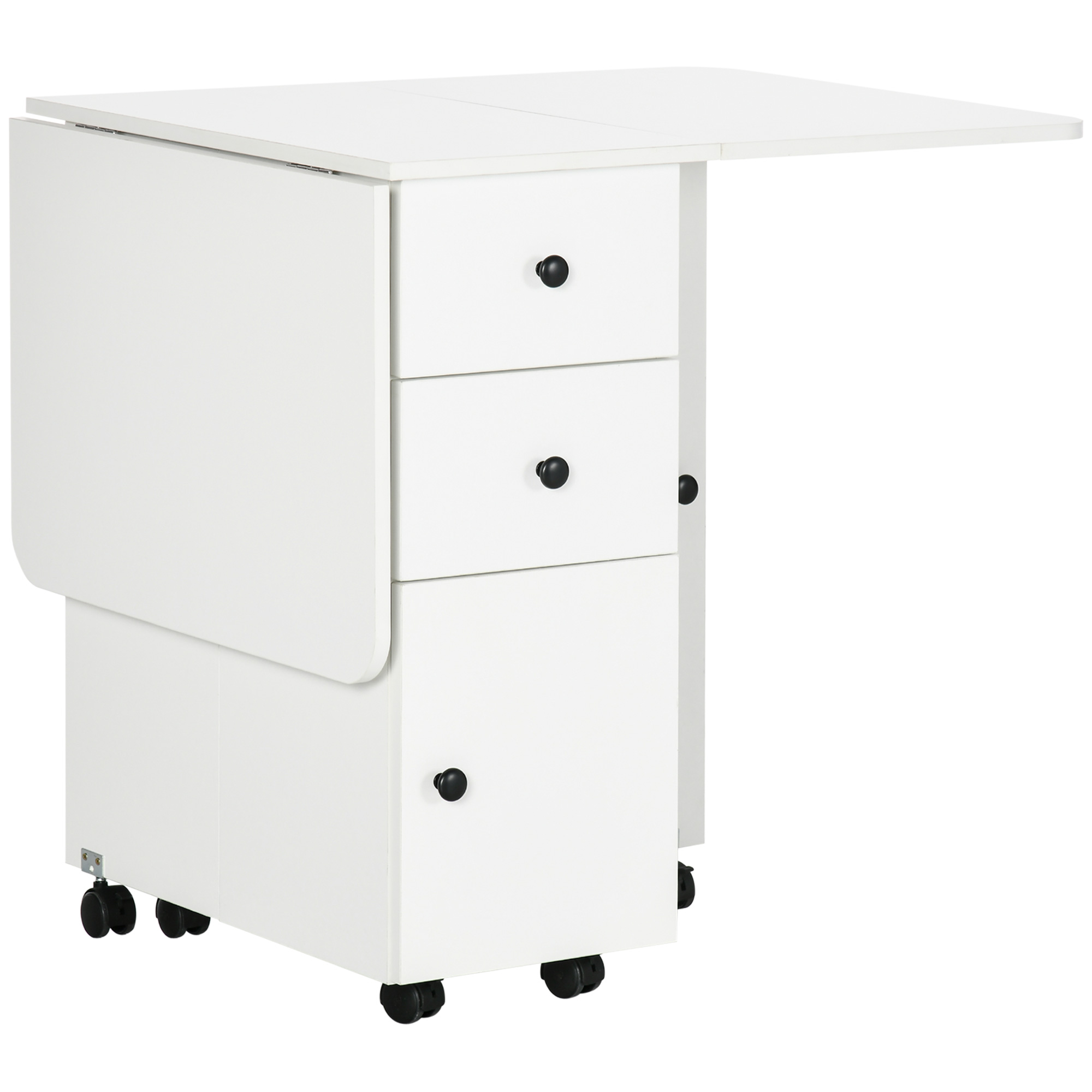 Storage Six Person Folding Dining Table - White — image 12